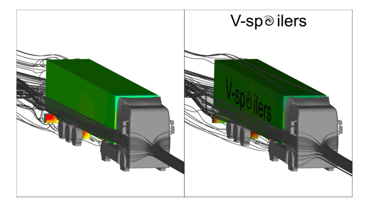 V Spoilers til SEMI trailer (Kit med 20 stk paneler.)